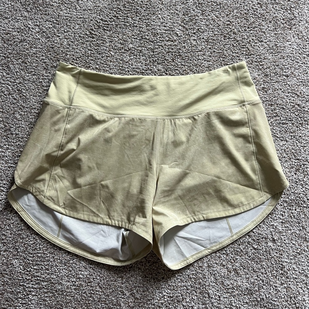 lululemon speed up shorts high rise 4 inch size 6 tall yellow